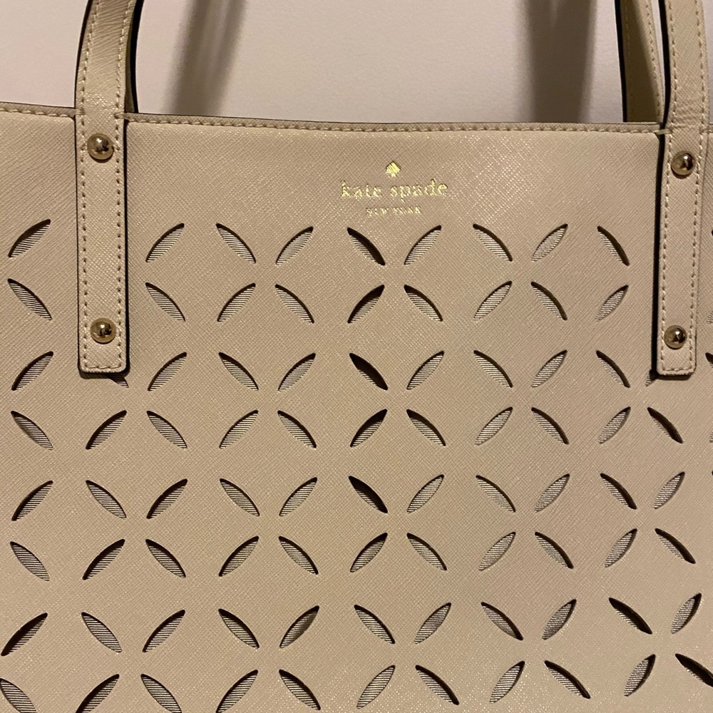 NWOT Cream Laser Cut Kate Spade Bag
